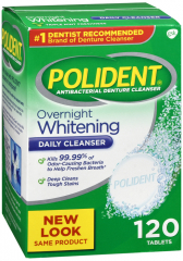 POLIDENT OVERNIGHT TABLET MINT 120CT