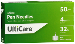 ULTICARE PEN NEEDLE 4MM 32G 50CT