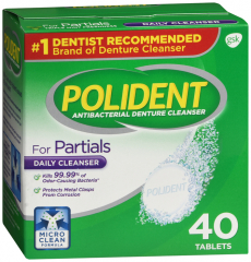 POLIDENT PARTIALS TABLET MINT 40CT
