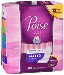POISE PAD ULTIMATE REGULAR 4X33CT