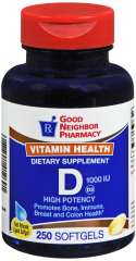 GNP VIT D 1000 IU SGC 250