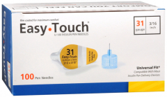 EASY TOUCH PEN NEEDLE 31G 3/16" 100CT