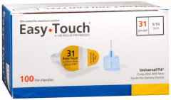 EASY TOUCH PEN NEEDLE 31G 5/16" 100CT