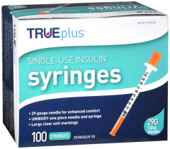 TRUEPLUS SYRINGE 1/2" 29GX1CC 100CT