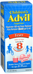ADVIL CHILD SUSPENSION BUBBLE GUM 4OZ