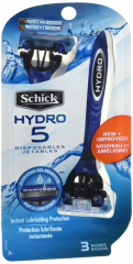 SCHICK HYDRO5 RAZOR DISPOSABLE 3CT