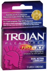 TROJAN FIRE & ICE CONDOM 3CT