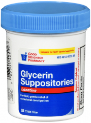 GNP GLYCERINE SUPPOSITORY PEDIATRIC 25CT