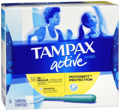 TAMPAX PEARL ACTIVE REG UNSCENTED 36CT
