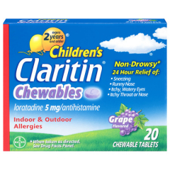 CLARITIN CHILD 5MG 24HR CHEW GRAPE 20CT