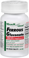 FERROUS GLUC 240MG TABLET 100CT MASON
