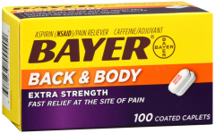 BAYER ASPIRIN XSTR CPL BACK BODY 100CT