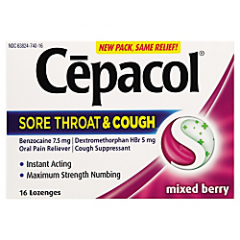 CEPACOL ES LOZ SORE THRT/CGH BERRY 16CT