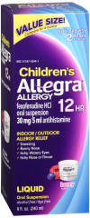 ALLEGRA OTC CHILD 12HR 30MG LIQ 8OZ CHT