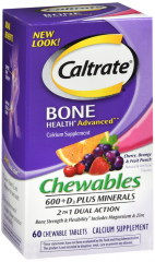 CALTRATE 600 D PLUS MINERALS CHEW 60CT