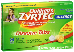ZYRTEC OTC CHILD DISSOLV TAB CITRUS 12CT