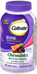 CALTRATE 600+D PLUS MINERAL CHEW 90CT