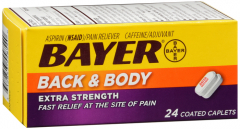 BAYER ASPIRIN XSTR CPL BACK BODY 24CT