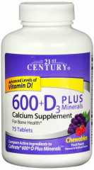 CALCIUM 600MG +D PLUS MINERALS 75CT