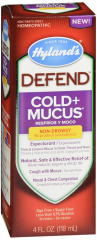 HYLANDS DEFEND COLD & MUCUS LIQ 4OZ
