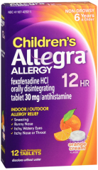 ALLEGRA OTC CHILD 12HR 30MG TAB 12CT CHT