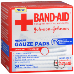 JJ GAUZE PADS 3IN X3INCH 25CT