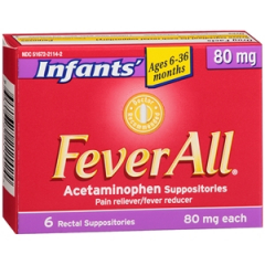 FEVERALL ACETAMINOPHEN 80MG SUP 6CT