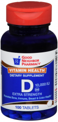 GNP VITAMIN D 10000IU TAB 100 CT