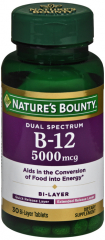 B-12 5000 MCG BI-LAYER TAB 30CT NAT BNTY