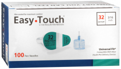 EASY TOUCH PEN NEEDLE 32G 3/16" 100CT