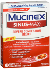 MUCINEX SINUS-MAX SEV CONG LIQGL 16CT