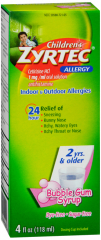 ZYRTEC OTC CHILD S/F DY/F BBLGM 4OZ