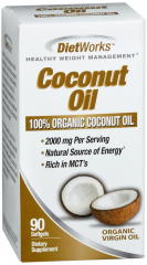 COCONUT OIL SOFT GEL CAP 90CT DIET WORKS