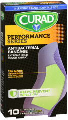 CURAD PERFORM SERIES ANTIBAC XL 1SZ 10CT