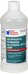 GNP ALCOHOL 91% ISOPROPYL USP 12X16OZ