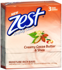ZEST BATH BAR COCOA BUTTER 3X4OZ