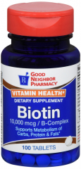 GNP BIOTIN 10000MCG TABLET 100CT
