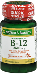 B-12 QCK DISSLV TAB 2500MCG 75CT NB