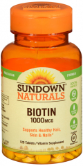 BIOTIN 1000 MCG VS TABLETS 120CT SUNDWN