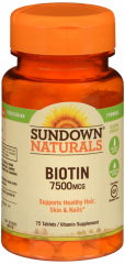 BIOTIN 7500 MCG TABLETS 75CT SUNDWN