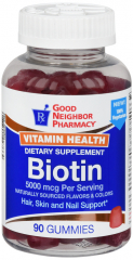 GNP BIOTIN 5000MCG GUMMY 90CT