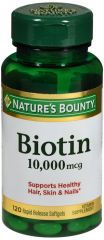 BIOTIN 10000MCG SFTGL 120CT NAT BOUNTY