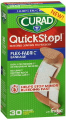 CURAD QUICK STOP ASSTED BANDAGE 30CT