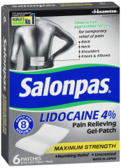 SALONPAS LIDOCAINE 4% PATCHES 6CT