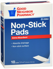 GNP BANDAGE 3X4 INCH NON ADHESV PAD 10CT