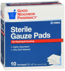 GNP GAUZE PAD 2X2IN STERILE 10CT