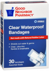GNP BANDAGE W/P CLEAR BDG 30CT