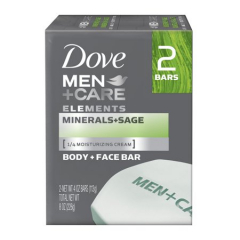 DOVE BAR SOAP MEN MINERAL/SAGE 2X4OZ