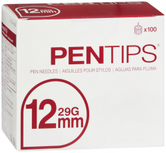 PENTIPS PEN NEEDLES 12MMX29G 100CT
