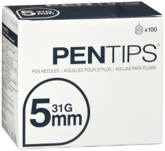 PENTIPS PEN NEEDLES 5MMX31G 100CT